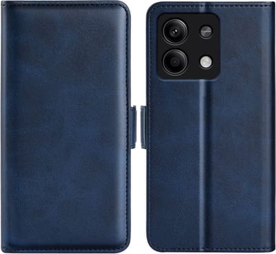 MobyDefend Hoesje - Geschikt voor Xiaomi Redmi Note 13 5G - Luxe Wallet Book Case (Sluiting Zijkant) - Blauw
