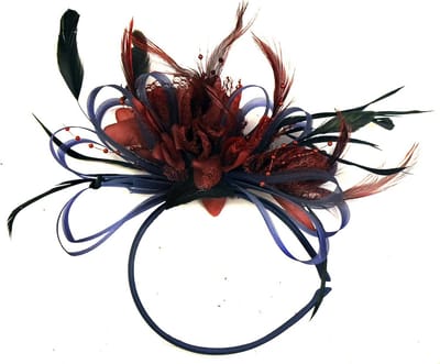 Net Fascinator Hoofdband met Veer voor Bruiloft en Feesten