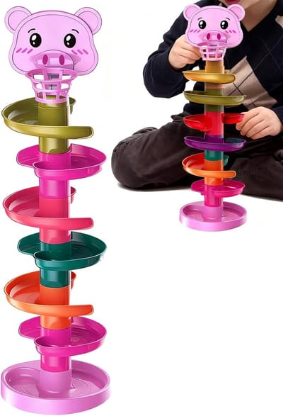 Knikkerbaan Speelgoed - Bal Gooi Spel - Vroege Educatie - Stevige Materialen - 435 x 14 x 14 cm