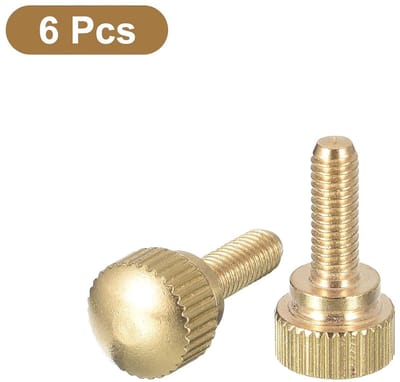 SnelShoppen - M4 x 12mm Gerändelte Daumenschrauben - 6 Stuks Messingkleurige Knurled Head Screws - Roestvrij, Corrosiebestendig, Duurzaam voor Diverse