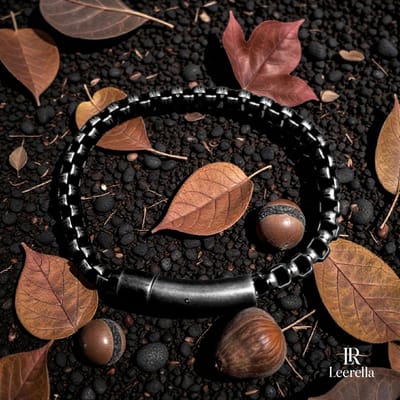 Leerella Antraciet Roestvrijstalen Schakelarmband Box Chain 19cm - 6mm Breed - Diverse Lengtes Beschikbaar