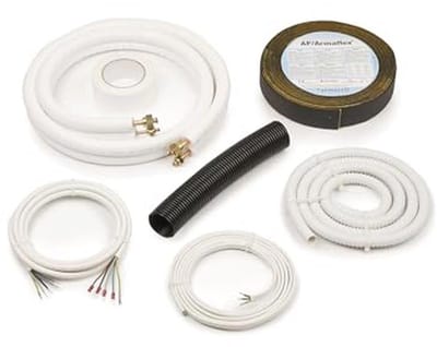 Koudemiddelleiding set 1/4" + 3/8" inch geïsoleerd voor airconditioning 25m montagekit