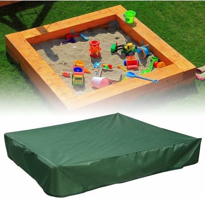 Waterdichte zandbakafdekking - met trekkoord - groen - 120 x 120 x 20 cm - voor zandbak zwembad terras tuin vierkant - Oxford-doek - waterdicht, winddicht, stofdicht - geschikt ter bescherming van kinderspeelgoed
