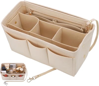 GELLDG Tas Organiser - Handtas Organizer - Polyester - 12 Kleine Zakken - Multi-Zakken Opbergsysteem - Vriendelijk Ontwerp - 27x16x16 cm - Geschikt voor Dames en Meisjes