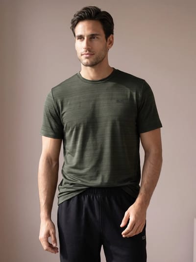 Sjeng Sports TORRENT - Maat: L Camo Green - Tennis Shirt Mannen - Sportshirt -