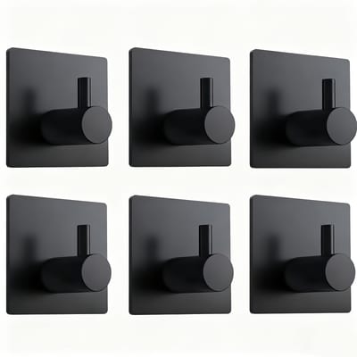 Livé® Badkamerhaken – 6 stuks Zwarte Waterdichte Wandhaken