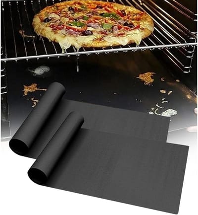 GELLDG 2 stuks ovenbodemmatten - Groot - Antiaanbaklaag - Herbruikbaar - Ovenbeschermer - Ovenmat - Geschikt voor de bodem van een elektrische oven - 40 x 60 cm