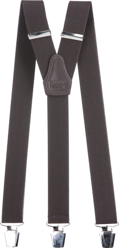Pierre Mouton Sterke Bretel - Bretels - Volwassenen - Heren - Bruin - 120cm - 3 brede clips - M - L