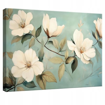 WALLARENA - Canvas schilderij - 100x70 cm - moderne bloemen voor slaapkamer, woonkamer en keuken