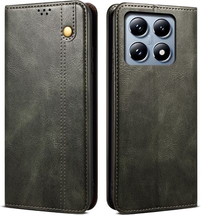 Coverup Hoesje - Geschikt voor Xiaomi 14T Pro Hoesje - Coverup Premium Classic Book Case - Groen