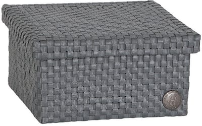 Handed by - Opbergbox met deksel – Woonkamer, slaapkamer, kinderkamer, babykamer, kantoor - Cube Basket small - donkergrijs - dark grey