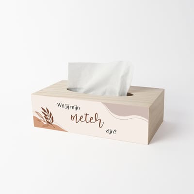 Tissue box - Cadeau meter - Wil jij mijn meter zijn - Meter vragen - Zakdoekendoos - Abstract boho design