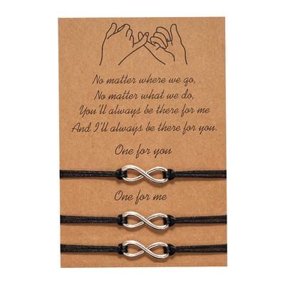 Bixorp Friends Vriendschapsarmbandjes voor 3 met Zilverkleurig Oneindigheidsteken - BFF ArmbandMeisjes - Best Friends Armband Vriendschap Cadeau voor Drie