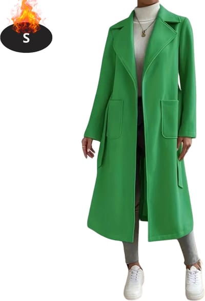 Livano Mantel Dames - Tussenmantel - Jas - Mantelpakje - Trenchcoat - Overjas - Overcoat - Winter - Groente - S