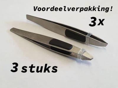 Professionele Pincet| RVS Pincet| Epileer Pincet| Tweezer| Eyebrow Tweezer | 3 stuks | 3x Pincet