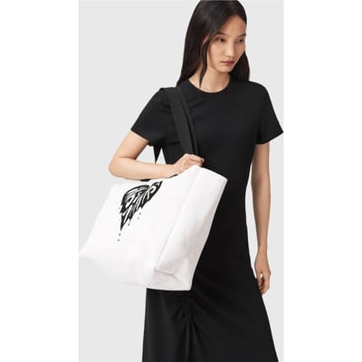 AllSaints Izzy Heart E/w Tote White Maat: OS | Handtassen Outlet | Dames | Zwart