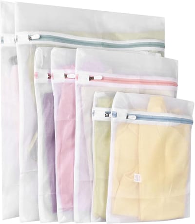 set van 7 wasnetten voor wasmachine, 3 maten waszakken, om vervorming en kreuken van kleding te voorkomen, waszakken met ritssluiting voor truien, overhemden, ondergoed, sokken