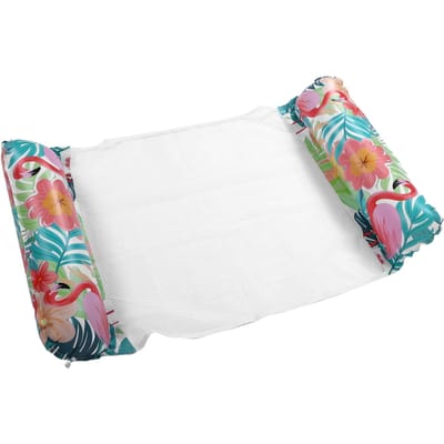 Hamac Gonflable Flottant pour Piscine PVC Épais Pliable Anti-Fuite Transat Flottant pour Piscine Plage white