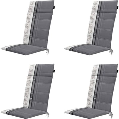 Madison - Tuinstoelkussen Hoge Rug Madison garden grey - Ca. 120x50 cm - Set van 4