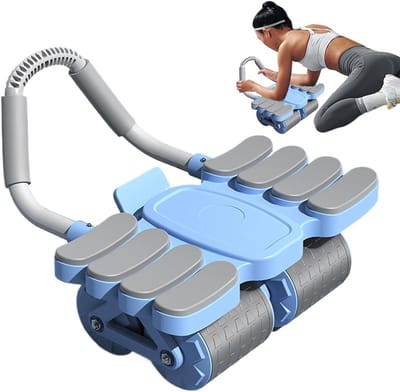 Buiktraining Hulpapparaat - Buikspieroefening Roller - Strakke Buikspieren - Automatische Rebound - 42 x 36 x 24 cm - Blauw