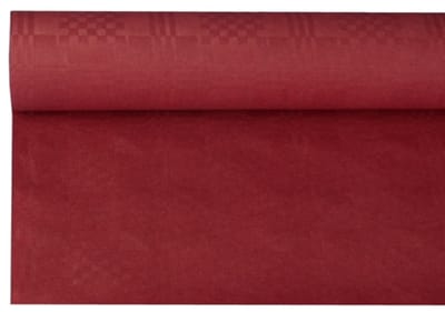 12x Tafelkleed papier met damastprint 8 m x 12 m bordeaux