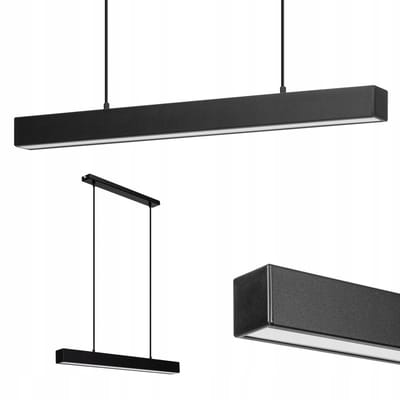 LED Hanglamp Wulkan 80cm Zwart - Stijlvolle Linearaire Loft Verlichting