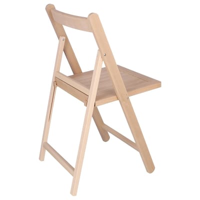 Klapstoel Hout - Opvouwbare Stoel - Terras en Tuin - Lakvrij Beuken - 42x47x79 cm - Natuurlijk