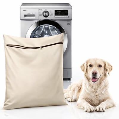 Ultiluxe® Waszak voor Huisdieren - Pet Laundry Bag voor Wasmachine - Waszak voor Dierenhaar - 60 x 70 cm - Met Ritssluiting - Beschermend - Beige