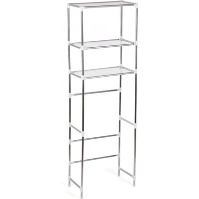 Étagère de Rangement au-dessus des Toilettes Linge Machine à Laver Salle de Bain Unité d'Étagères à 3 Niveaux Organisateur 165*53cm White white