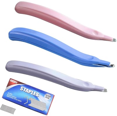 Dailygoods- Nietjesverwijderaar 3 Stuks - Magnetische Nietjesverwijderaar - Roestvrij Staal - Duurzaam Kunststof - Voor School/Kantoor - Eenvoudig Gebruik - Nietjesontbinder