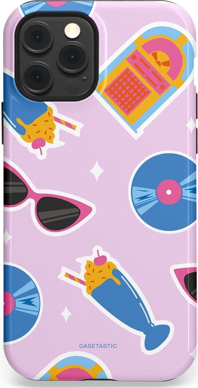 Casetastic Hoesje Geschikt voor Apple iPhone 12/12 Pro Magsafe - Stijlvolle Beschermende Duo-layer Case - Jukebox vibes