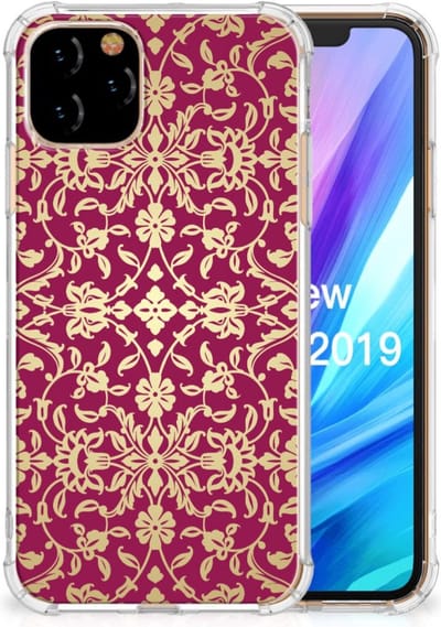 TPU Case Anti-Shock voor Anti Shock Case Apple iPhone 11 Pro Barok Pink
