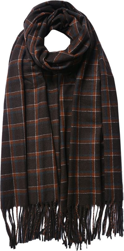 Juleeze Wintersjaal Dames 70x180 cm Bruin Polyester Ruit