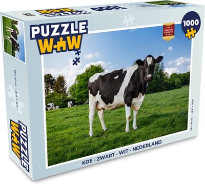 Puzzel Koe - Zwart - Wit - Nederland - Legpuzzel - Puzzel 1000 stukjes volwassenen