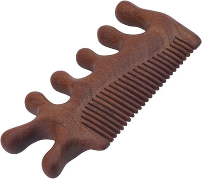 Scalp Massage Kam voor Haarverzorging, Antistatische Houten Kam en Gua Sha Massager, 2-in-1 Ontspanning en Stimulerende Massage voor Hoofdhuid en Haargezondheid