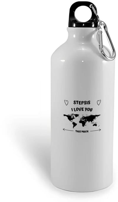 Hacebo® - stepsis I love you this much waterfles - Zus - geweldige stiefzus - liefste stiefzus - verjaardag - cadeau - kado - bedankje - geschenk - water fles - 400ML