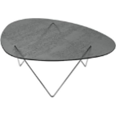 Gubi Pedrera salontafel - chroom - gestructureerd rookkleurig glas