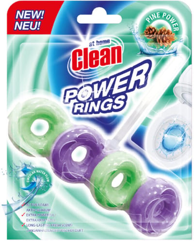 At Home Toiletblok Power Rings Pine - 3 x 40 gr - Voordeelverpakking