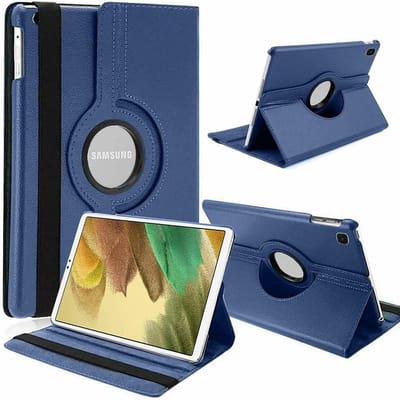 Tablethoes Geschikt voor: Samsung Galaxy Tab A7 Lite 8.7 inch (2021) hoesje 360° draaibaar (donker blauw)