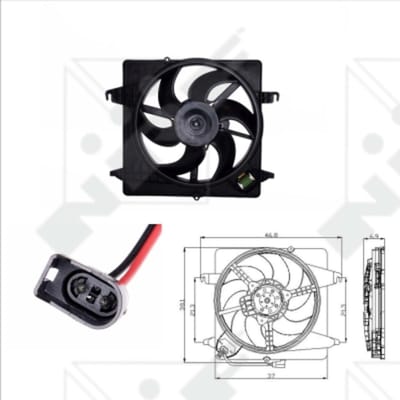 Koelventilatorwiel, motorkoeling NRF 47019