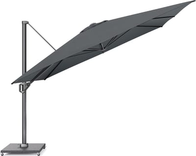 Platinum Sun & Shade – Zweefparasol – Challenger T¹ Premium - 350x350cm – Faded Black – Kantelbaar – 360° Draaibaar – 98% UV protectie