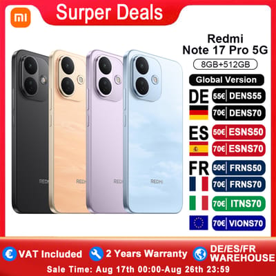 Globale versie Redmi Note 17 Pro 5G smartphone 5G 6.83" 50MP hoofdcamera Corning Gorilla Glass Victus 2 8340mAh batterij 67w HyperCharge AI ultraheldere beeldvormingssysteem 120Hz