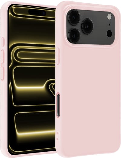 Hoesje - Geschikt voor Apple iPhone 17 Pro - Sterk & Shockproof - Hoes Cover - Siliconen Case - Telefoonhoesjes - Lichtroze