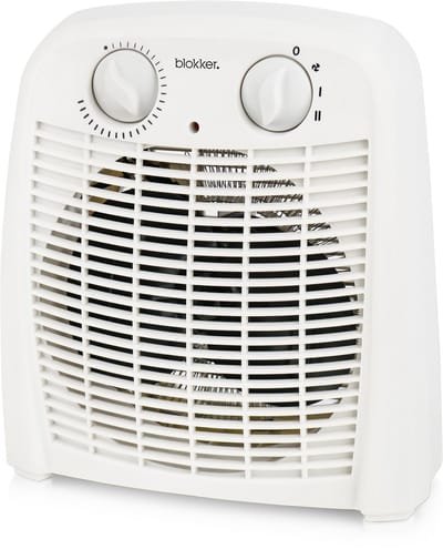 Blokker Ventilator kachel - 2000W - 20 m² - 2 Temperatuur instellingen - Regelbare thermostaat - Indicatielampje - Ventilatiefunctie - Omvalbeveiliging - IP21 - FH-111910.4 Wit