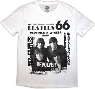 The Beatles - 1966 Heren T-shirt - S - Wit