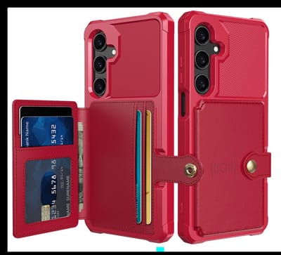 Portemonnee Hoesje Geschikt voor Samsung Galaxy A26 - Back Cover met Pasjeshouder - Telefoonhoesje voor Pinpas - Kaarthouder op Achterkant - Case met Magneet Rood