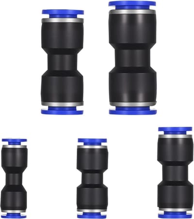 60 stuks pneumatische connector sets voor luchtleidingen, slangkoppelingen en persluchtverbindingen, veelzijdig assortiment voor 4/6/8/10/12 mm slangen