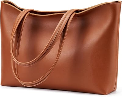 Grote Shoppertas voor Dames - Waterdichte PU-Leren Handtas met Hengsel en Ritssluiting voor Werk, Reizen en Winkelen