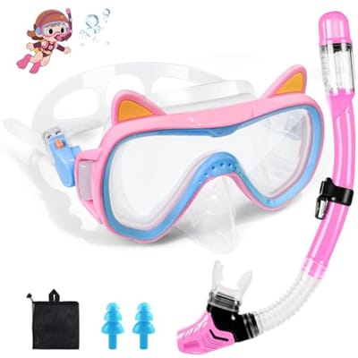 Snorkelset voor volwassenen met droge snorkel en anti-lek snorkelmasker
