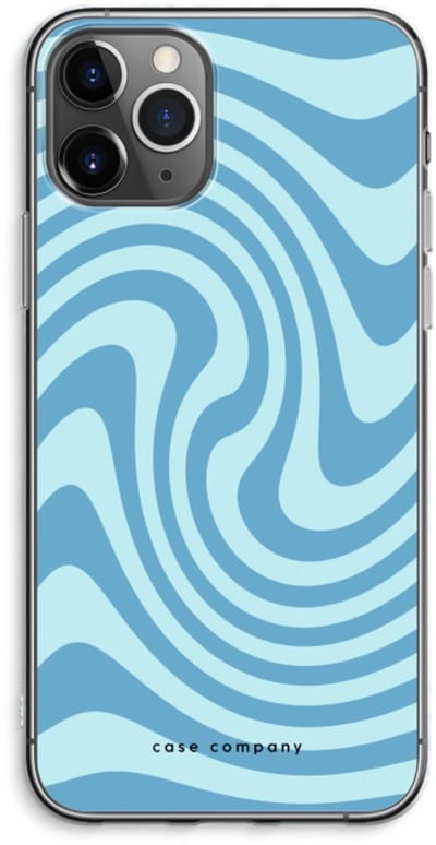 Case Company® - Hoesje geschikt voor iPhone 11 Pro Max hoesje - Swirl Blauw - Soft Cover Telefoonhoesje - Bescherming aan alle Kanten en Schermrand